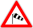 Verkehrszeichen Seitenwind